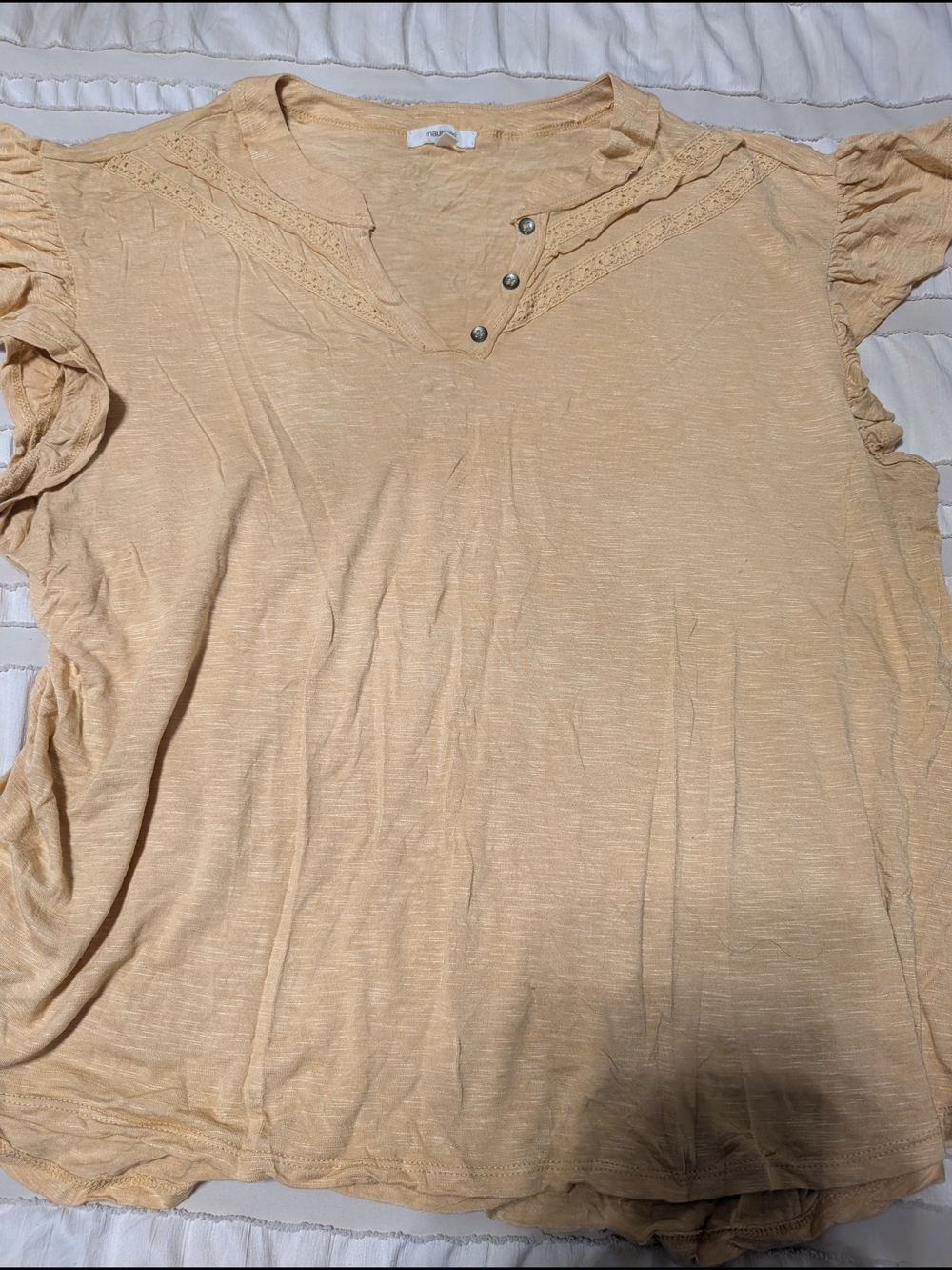 Maurices Soft Lace-Trim Henley Top
